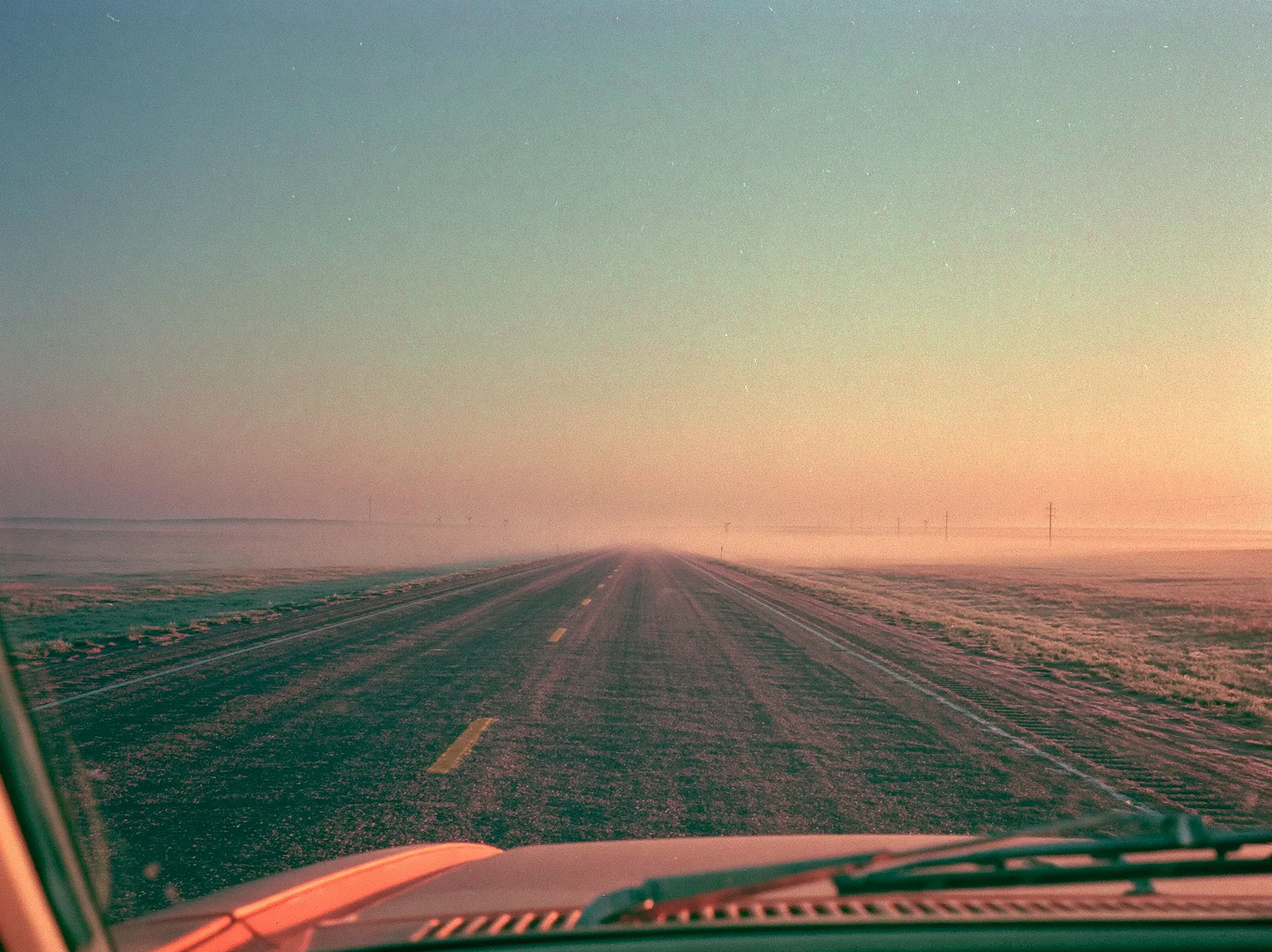 An open road at first light