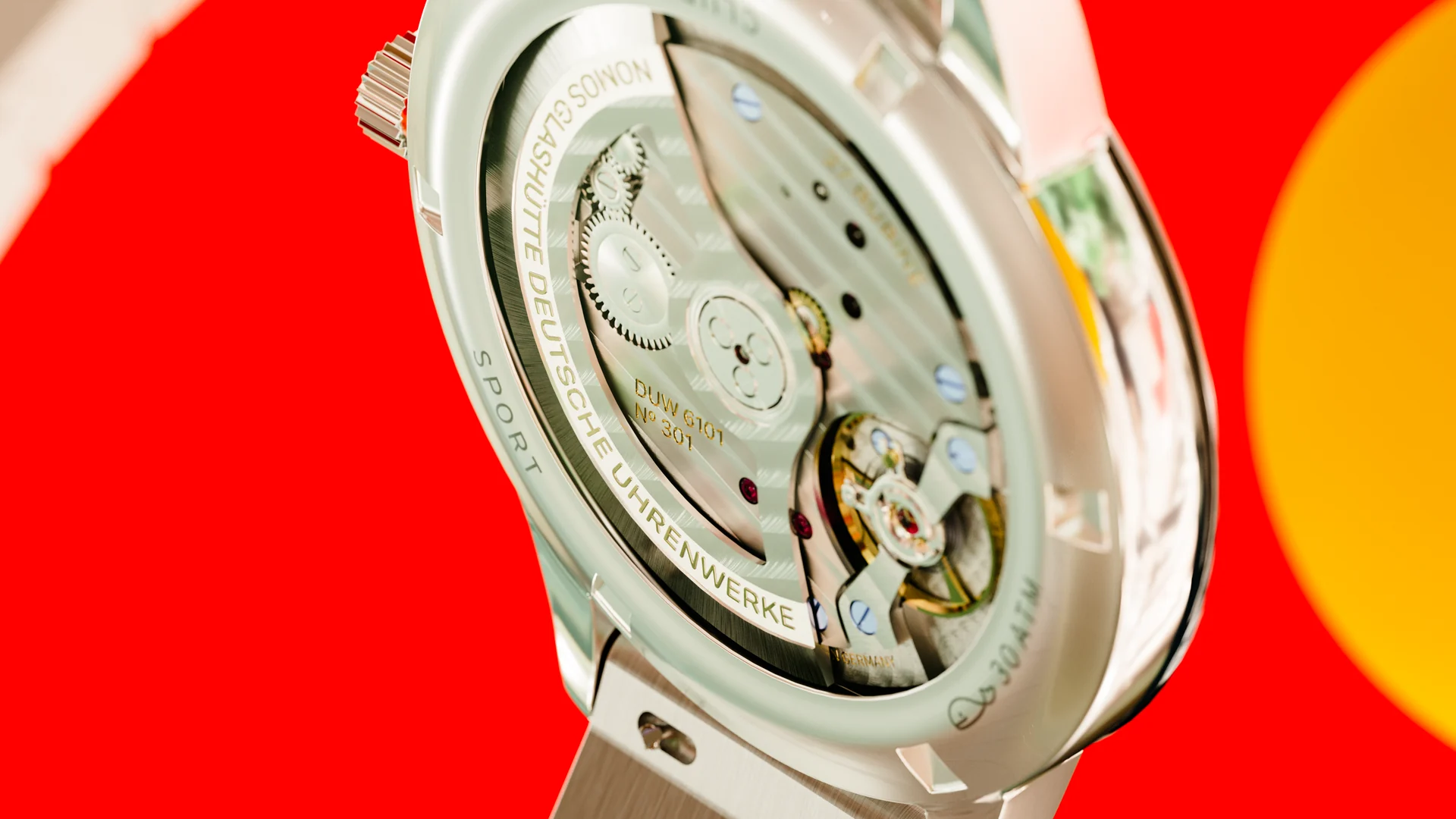 NOMOS sapphire caseback and DUW 6101 movement