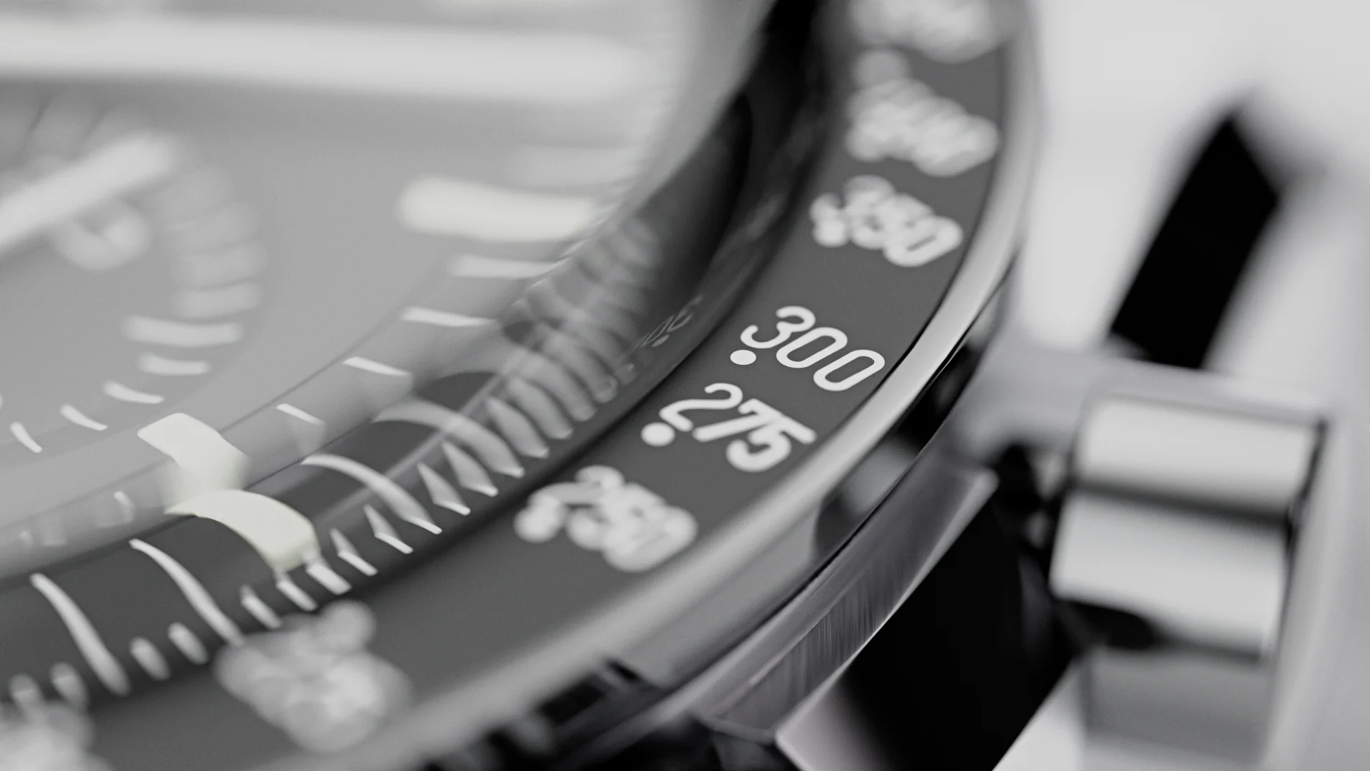 Macro detail of the Speedmaster tachymeter bezel