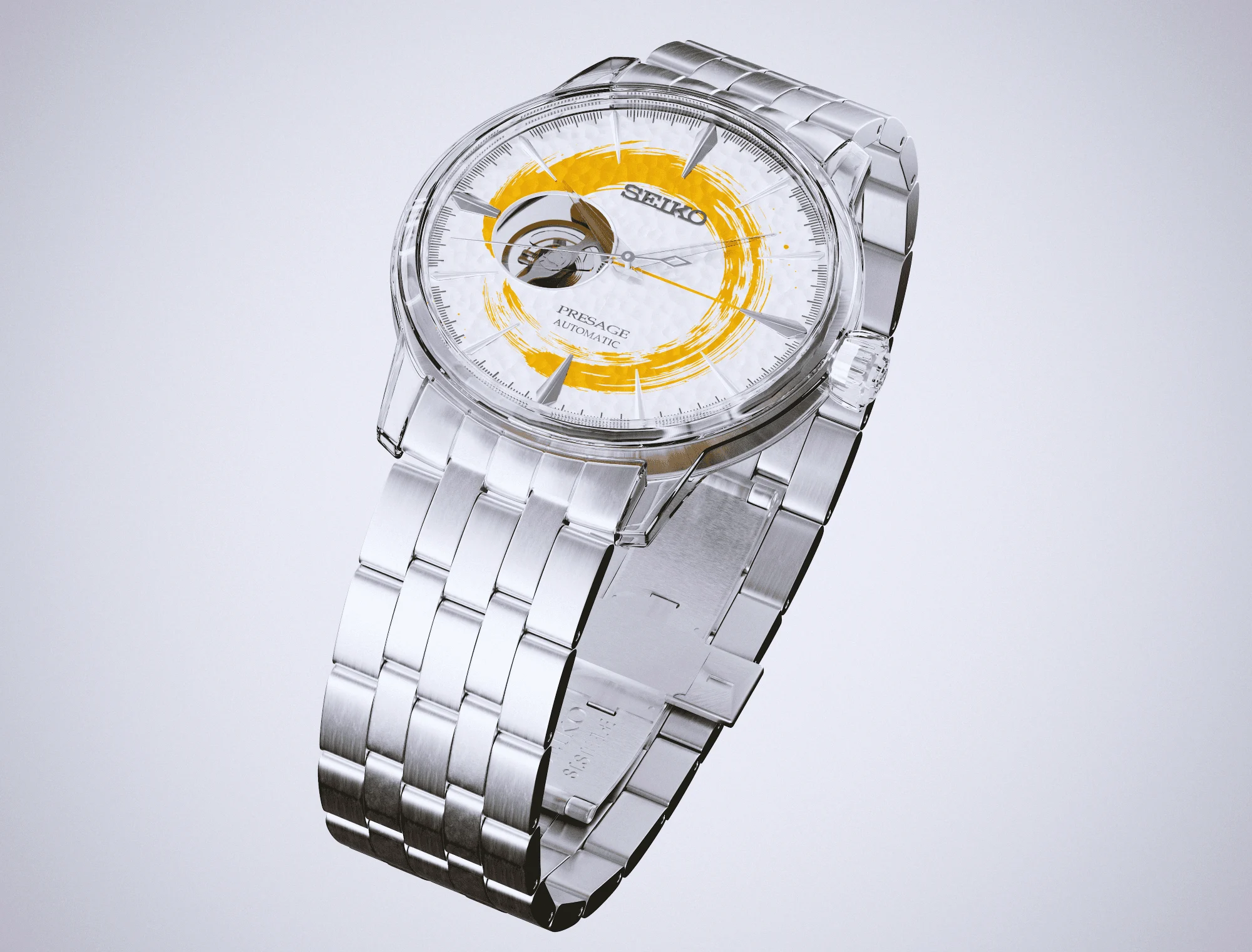 Full Seiko watch shown against a pale grey background
